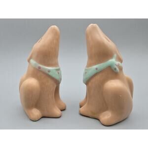 Vintage Treasure Craft Coyote Salt Pepper Ceramic Shakers Set